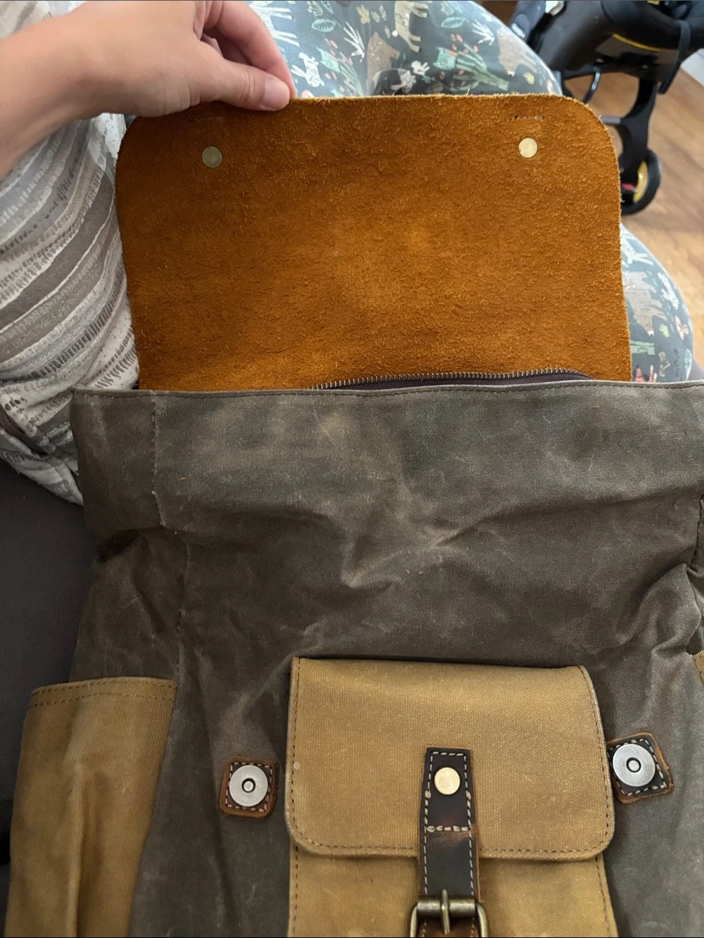 Canvas & Leather Rucksack Backpack in Brown and tan vintage *like* James Leather